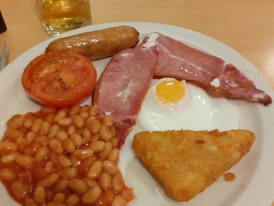 full English breakfast you can choose at the hotel, among other options