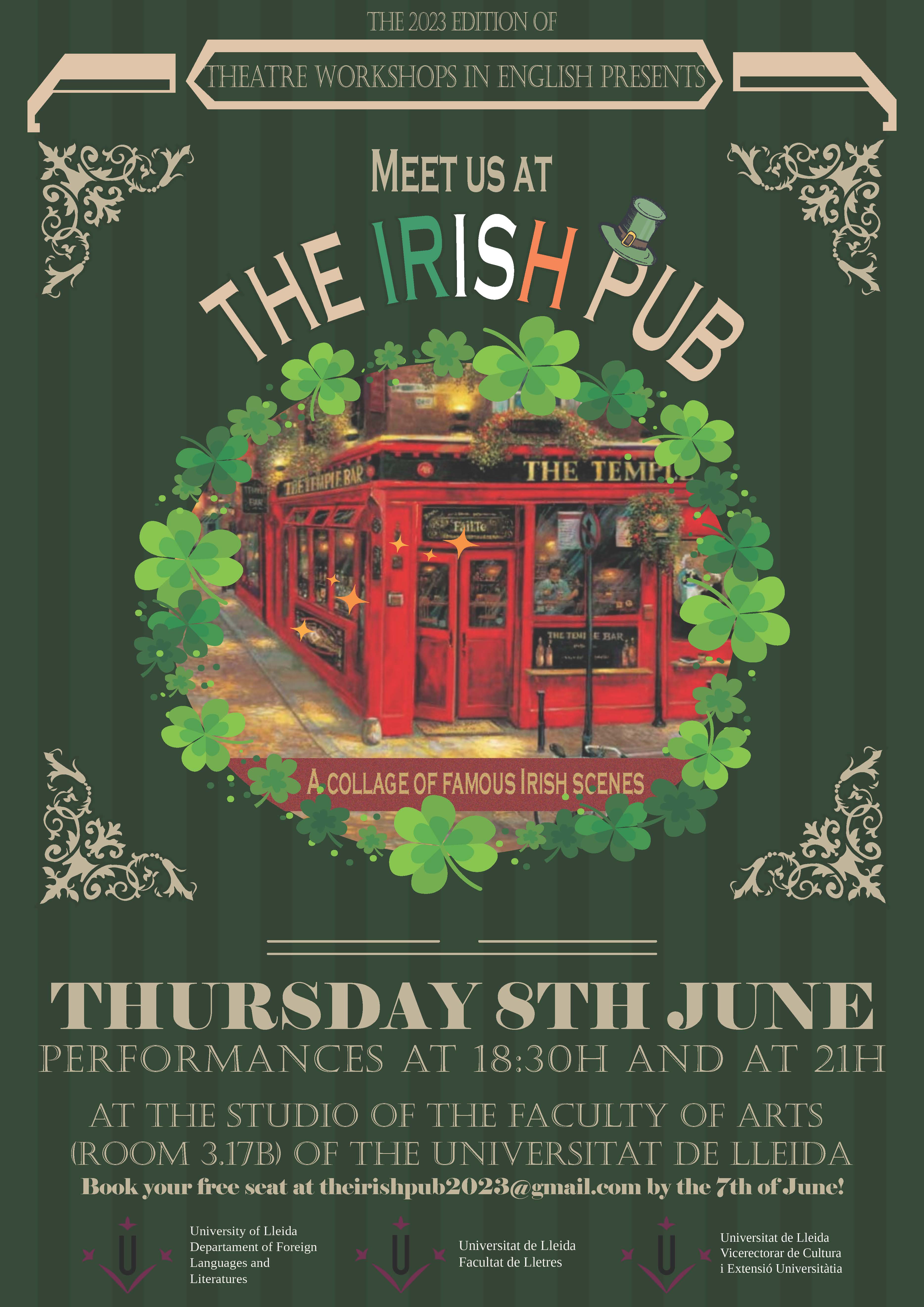 Poster Meet Us at the Irish Pub